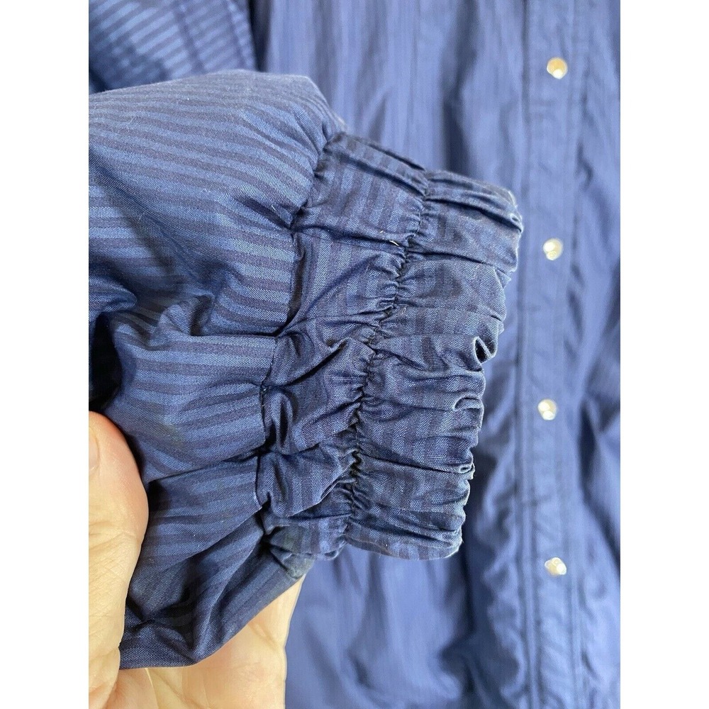 Peregrine Mayday Vintage Blue Pinstripe Goose Down Puffer Jacket Mens Medium - Picture 3 of 10